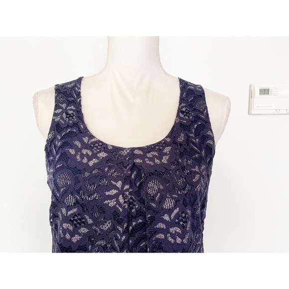 New York & Co Blue Silver Sleeveless Top Size Medium - Picture 6 of 7